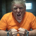 Donald Trump in a prison cell Convict Felon Republican