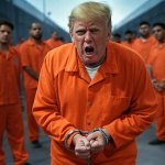 Donald Trump in a prison cell Convict Felon Republican