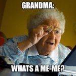 Definitely the truth | GRANDMA:; WHATS A ME-ME? | image tagged in memes,grandma finds the internet | made w/ Imgflip meme maker