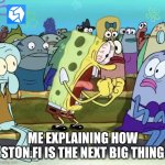 Spongebob Yelling | ME EXPLAINING HOW STON.FI IS THE NEXT BIG THING | image tagged in spongebob yelling | made w/ Imgflip meme maker