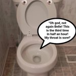 You cannot unsee this! But you know it must be true! Who was cursed as a toilet in Beauty and the Beast? | THE DARKS SIDE OF BEAUTY AND THE BEAST; "Oh god, not again Belle! This is the third time in half an hour! My throat is sore!"; THAT DISNEY NEVER SHOWED US | image tagged in toilet seat up,beauty and the beast,think about it,cursed,can't unsee,blow my mind | made w/ Imgflip meme maker