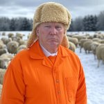 Donald Trump sheeple sheep sheepskin hat orange jumpsuit