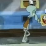 Spongebob looking at squidward