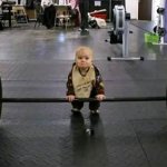 Kid lifting Weight