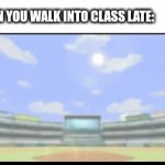 When you're late to class | WHEN YOU WALK INTO CLASS LATE: | image tagged in gifs,wii sports,class,school | made w/ Imgflip video-to-gif maker