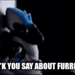 YOU WANNA REPEAT THAT?!? | THE F**K YOU SAY ABOUT FURRIES?!? | image tagged in gifs,funny memes | made w/ Imgflip video-to-gif maker