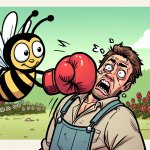 A bee who punch a man on his face