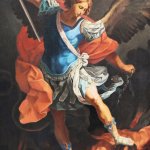 Archangel Michael attacking evil satan devil