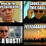 CSI | LOOKS LIKE THIS CASE…; 8008 ON THE PERPS CALCULATOR? IS A BUST! | image tagged in csi | made w/ Imgflip meme maker