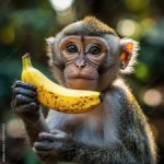 Monkey eating banana