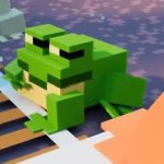 side eye minecraft frog GIF Template