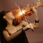 Flaming violin
