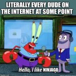 True? | LITERALLY EVERY DUDE ON THE INTERNET AT SOME POINT; NINJAGO | image tagged in mr krabs i like money | made w/ Imgflip meme maker