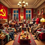 communist party at the living room