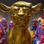 Donald Trump Golden Calf clowns President Republicans