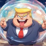 Trump in a bubble imaginary unreal delusion fantasy