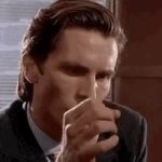 Patrick Bateman drops card GIF Template