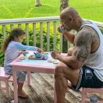 The rock having tea