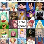 favorite character bingo 5 | image tagged in favorite character bingo 5,bingo,anime,videogames,movies,hatsune miku | made w/ Imgflip meme maker