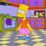 Bart Simpson wearing a skirt