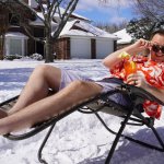 Sunbathing in Snow