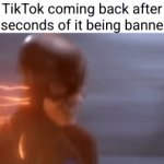 we couldn't handle it any longer | TikTok coming back after 2 seconds of it being banned: | image tagged in gifs,tiktok,so true,banned,so true memes,funny | made w/ Imgflip video-to-gif maker