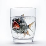 Piranha in a glass of water