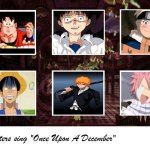 anime characters sing once upon a december | image tagged in 6 characters sing once upon a december,christmas,anime,christmas songs,anime meme,december | made w/ Imgflip meme maker