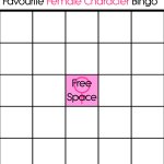 favorite female characters bingo