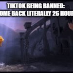 tiktok ban | TIKTOK BEING BANNED:
(IT WILL COME BACK LITERALLY 26 HOURS LATER) | image tagged in gifs,tiktok | made w/ Imgflip video-to-gif maker