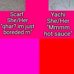 Scarf and Yachis oc temp meme