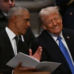 Obama and Trump laughing