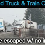 Truck made a wrong turn in Auburn, WA, & stalled on train tracks | Stalled Truck & Train Collide; People escaped w/ no injuries | image tagged in gifs,amtrak,train,truck,collision,accident | made w/ Imgflip video-to-gif maker