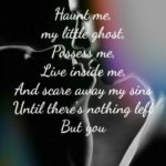 Nothing left but you.