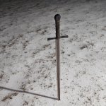 Sword in the snow