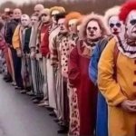 Line of clowns