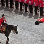 British troops inspection, soldier fainted passed out