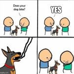 at least it's not words | YES | image tagged in does your dog bite | made w/ Imgflip meme maker