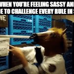 that moment! | WHEN YOU’RE FEELING SASSY AND DECIDE TO CHALLENGE EVERY RULE IN SIGHT | image tagged in gifs,memes | made w/ Imgflip video-to-gif maker