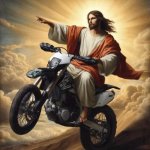 jesus christ on a motorbike