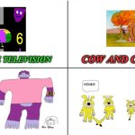 MathMan vs Snail Boy | COW AND CHICKEN; SQUARE ONE TELEVISION | image tagged in disney version vs marathon version | made w/ Imgflip meme maker