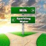 Milk or sparkling water | Milk; Sparkling 
Water | image tagged in fork in road | made w/ Imgflip meme maker