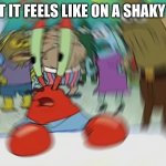 Mr Krabs Blur Meme | WHAT IT FEELS LIKE ON A SHAKY RIDE | image tagged in memes,mr krabs blur meme,carnival,circus,rides,roller coaster | made w/ Imgflip meme maker