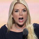 Pam Bondi mouth wide open Trump sucks