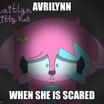 AvriLynn when she is scared | AVRILYNN; WHEN SHE IS SCARED | image tagged in depressed kaitlyn kitty | made w/ Imgflip meme maker