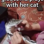 Grandma needs her eyes checked | Grandma who has glaucoma plays with her cat | image tagged in gifs,cats,eyesite,glaucoma,eye exam | made w/ Imgflip video-to-gif maker