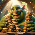 Shrek eating 47 big macs