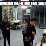 Me when potion | ME AFTER DRINKING THE POTION THAT SUMMONS A BULL | image tagged in gifs,memes,funny memes | made w/ Imgflip video-to-gif maker