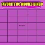 Favorite DC movies bingo