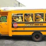 All aboard the $SUB75 short bus | image tagged in short bus,sub75,pepe,memecoin,crypto,funny | made w/ Imgflip meme maker